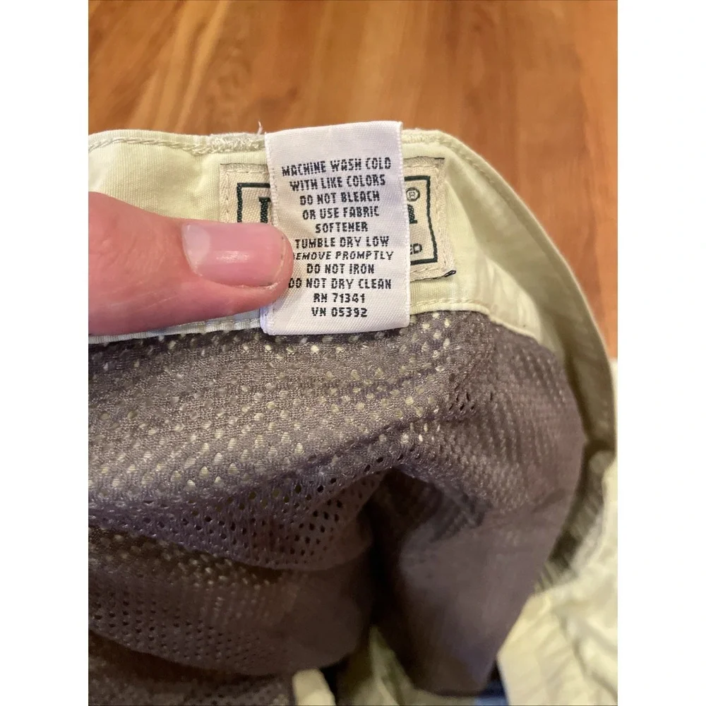 LL Bean Men's Convertible Pants Tan Lined 100% Nylon Fisherman Hiking Size XL - Picture 4 of 5